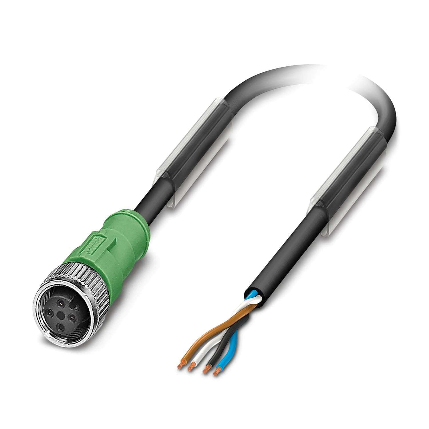 Cordon M12 SAC-4P-3,0-PVC/M12FS